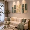 Picture 3 تابلو تکسچر آرت مدرن با جزئیات طلایی و طراحی سهبعدی